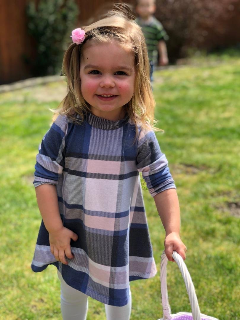 My granddaughter Audrey hunting Easter eggs!