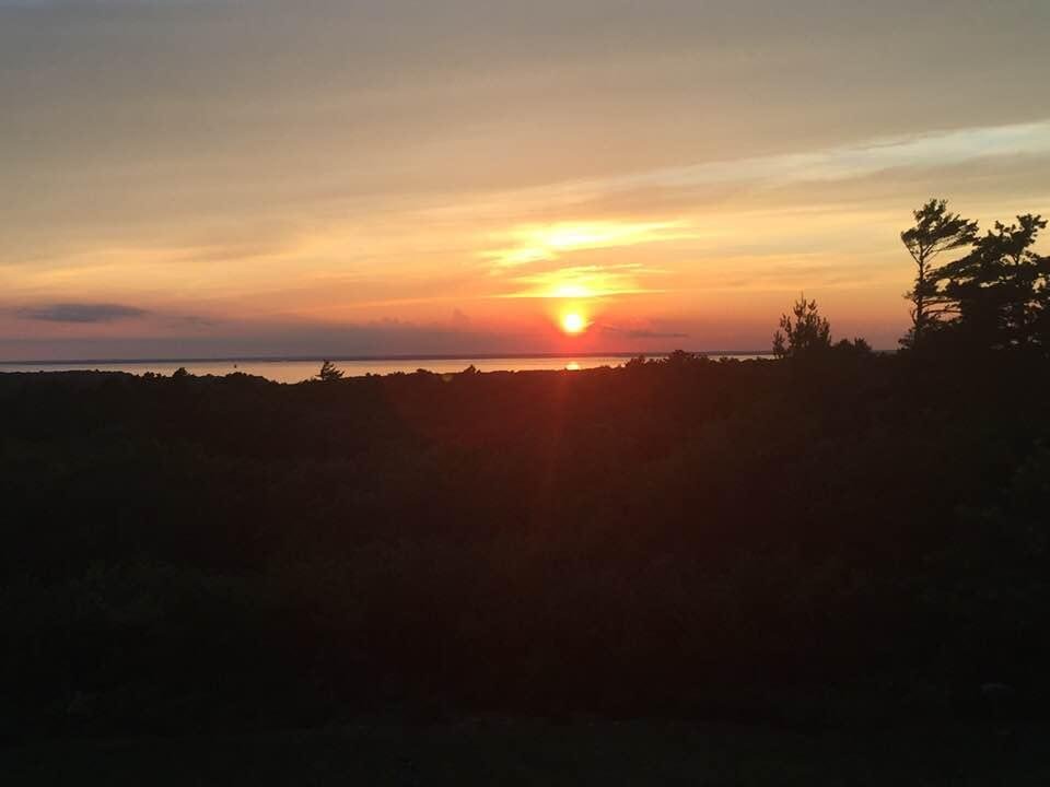 Sitting at my desk watching another gorgeous sunset over Buzzards Bay. Never get tired of the sunsets.