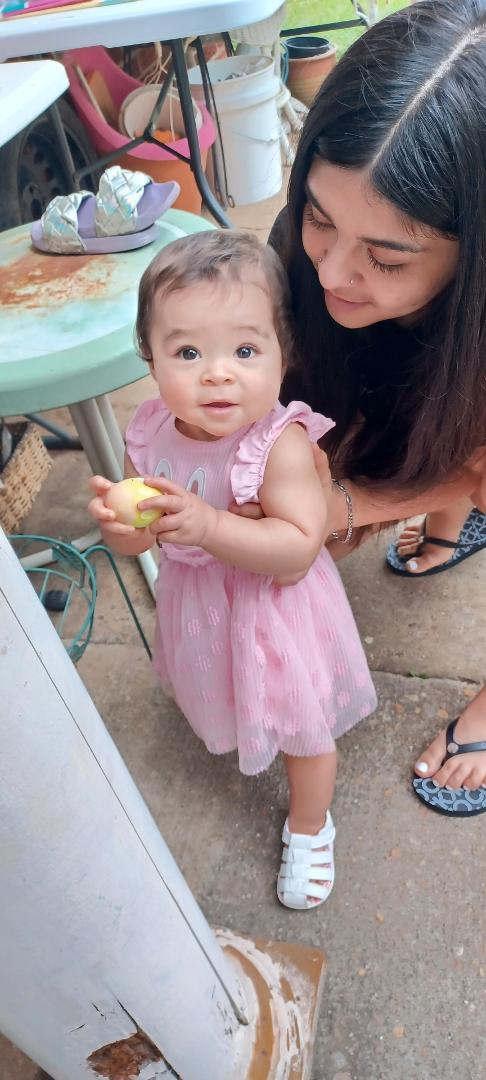 Pawpaw and Mawmaw's little baby ladybug's 1st Easter holiday. She found Golden Egg.
