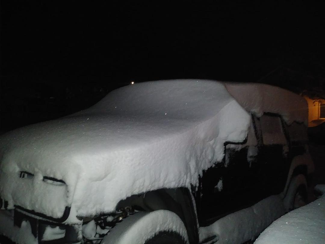 Nothing better than shoveling over a foot of snow off your vehicle at 0600