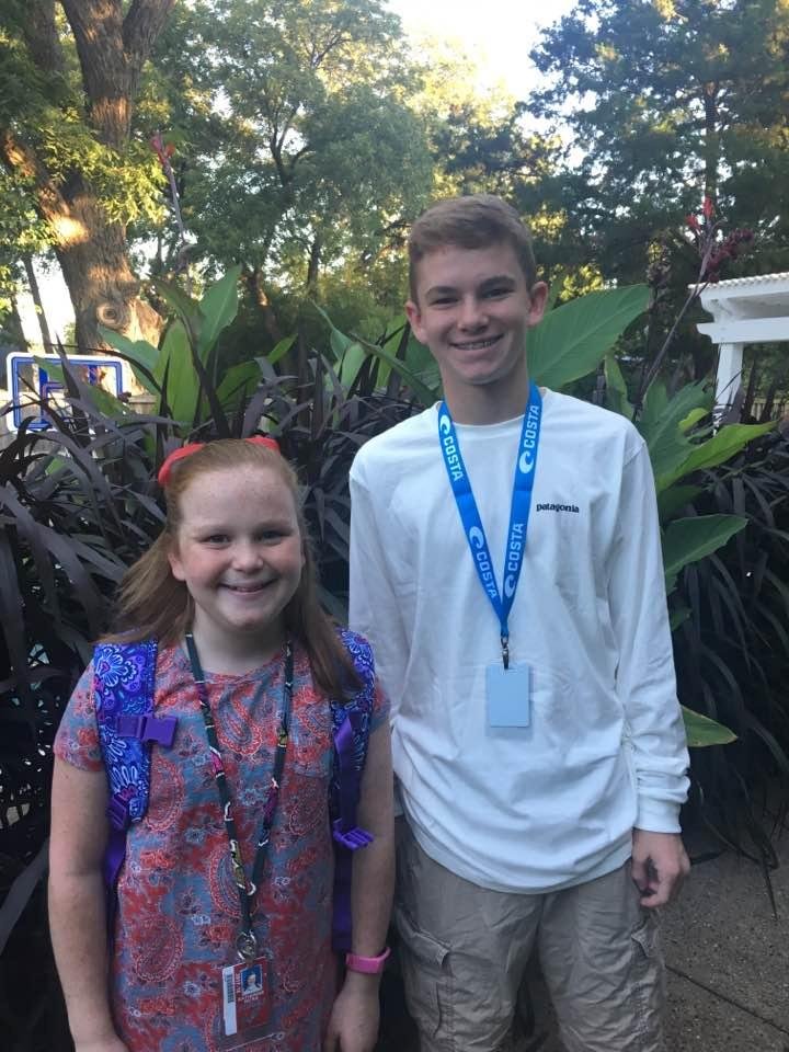First day of school. Parker and Kappy are growing up so fast. Just yesterday I welcomed you into the world💙❤️