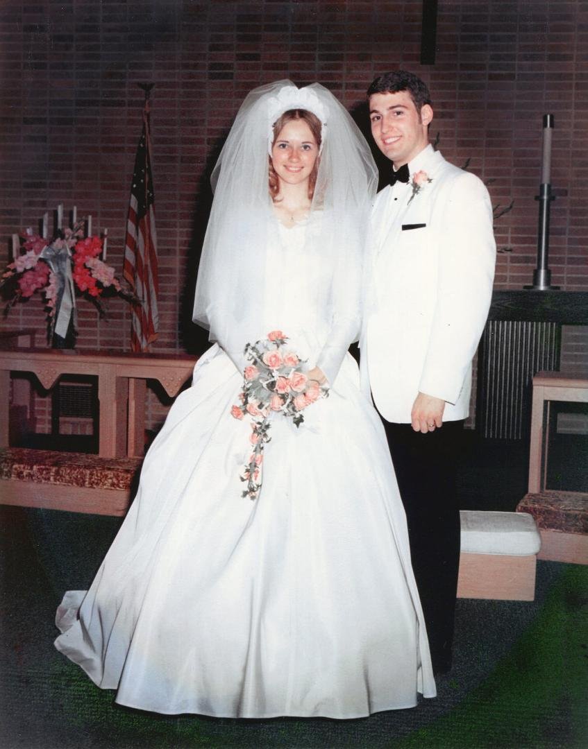 I looked a lot better on my wedding day.  Great photo though.  Mary looked beautiful!