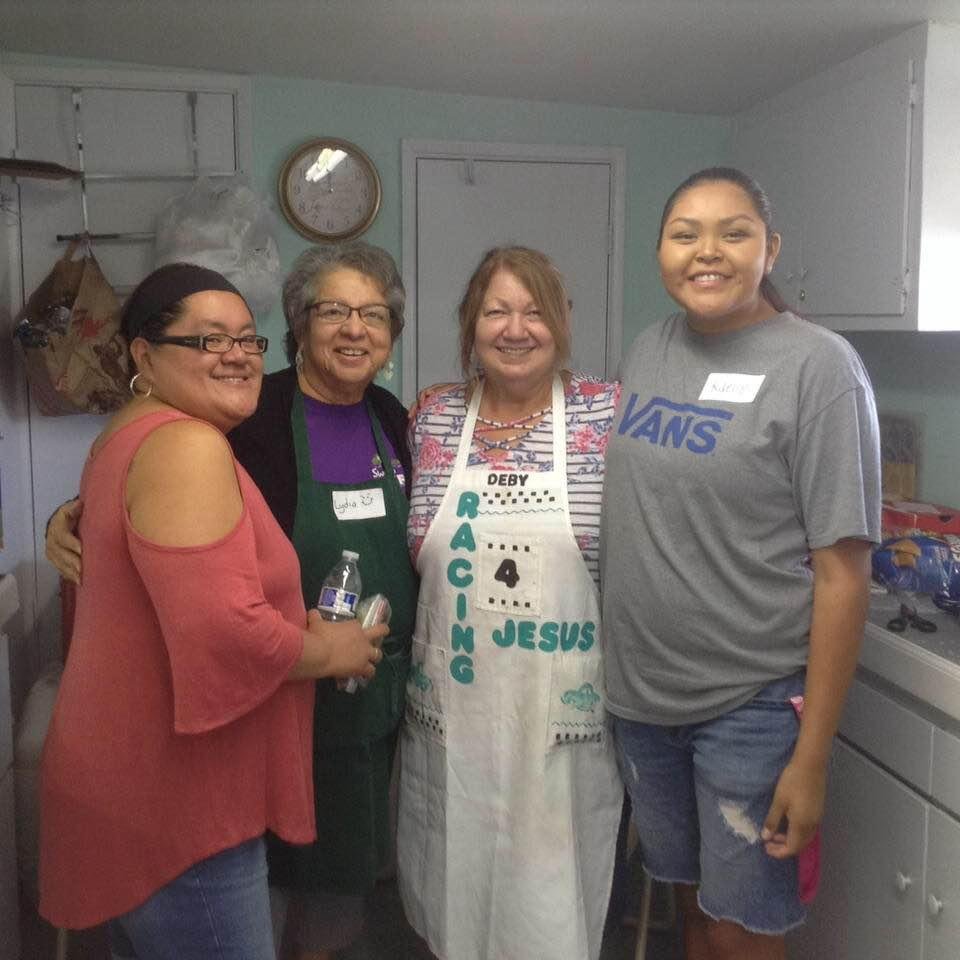 Deby and I and our helpers at San Carlos VBS in the kitchen😋😋😋