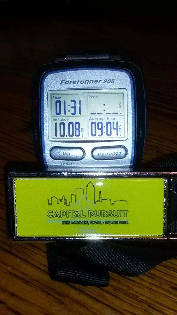 Did the Capital Pursuit today. Perfect weather for 10 miles. I did better than I thought I would. I think I'll be taking a nap this aftermoon.