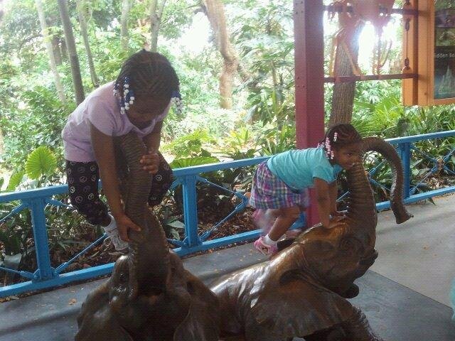 Girls on Elephants Statues @ Animal Kingdom Park/Disney World.