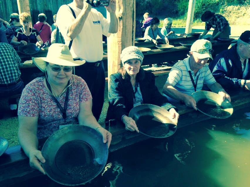 Panning for Gold with Susan and our hubbies! She got more than me!