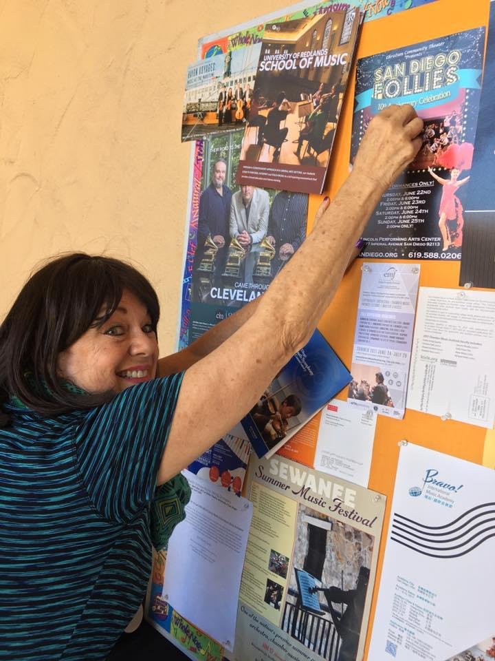 San Diego Youth Symphony And Conservatory at Balboa Park!
Posted San Diego Follies' poster on their poster board outside to all patrons. Left cards too!
http://www.cytsandiego.org/shows/San-Diego-Follies-10th-Anniversary-1