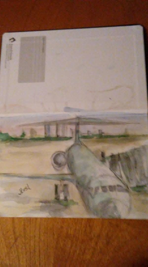 5x7 sketch at the airport. This one didn't make it to my 10