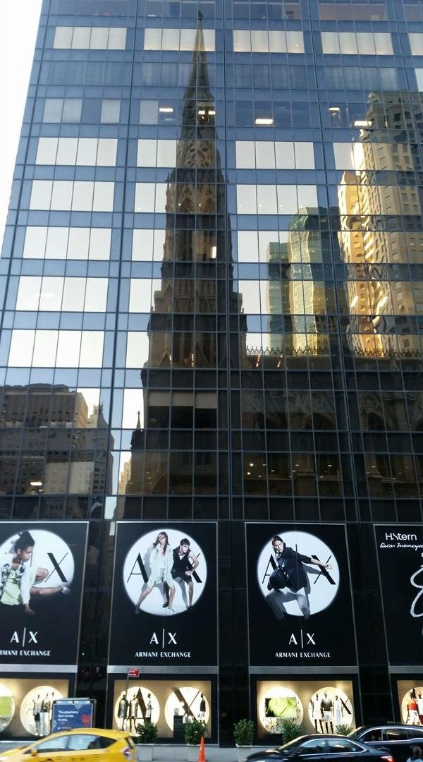 St. Patrick Cathedral reflected on the Rock...