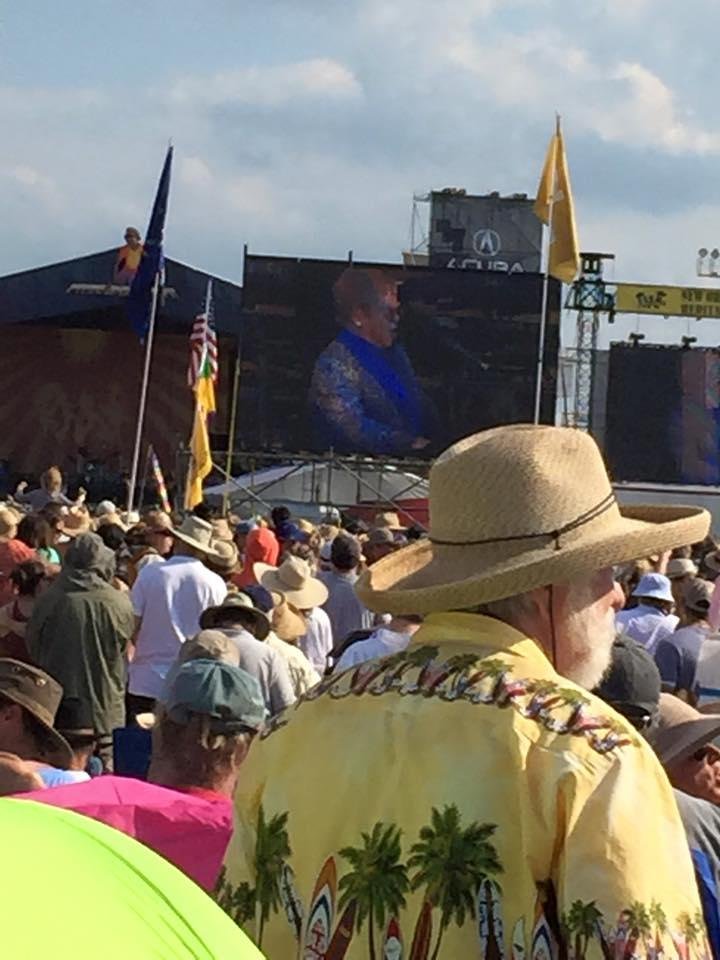Elton John at Jazz Fest. Thank you for big screens!!!