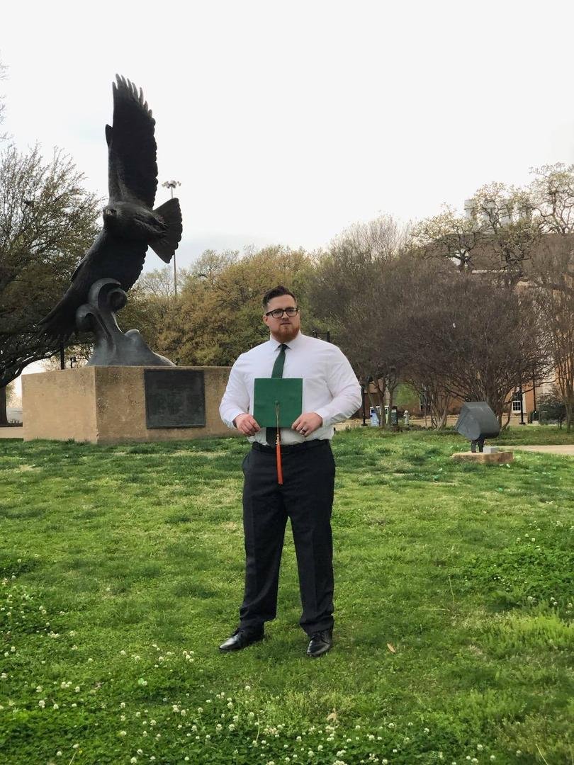 Our Grandson Michael Murphy II taking his college graduation pics.