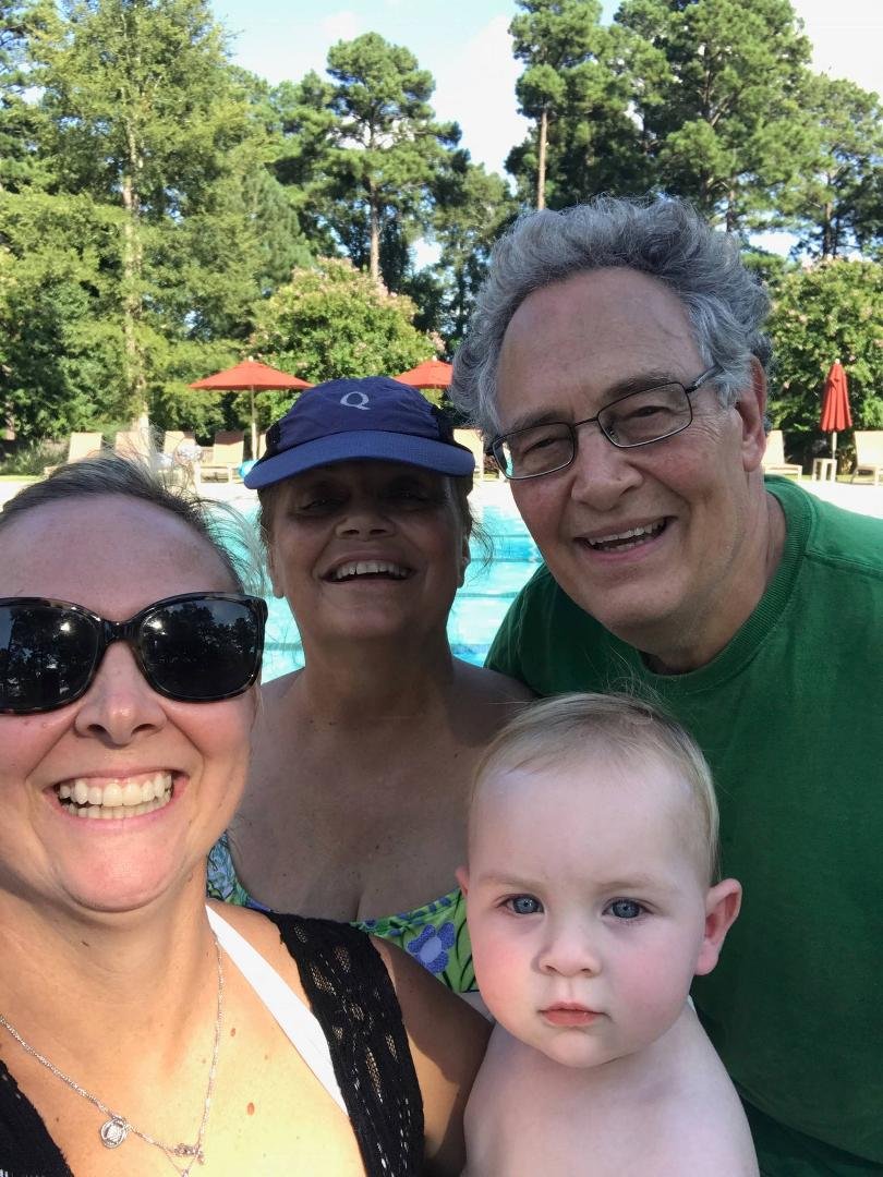 At the pool with Lawson and Lindsey