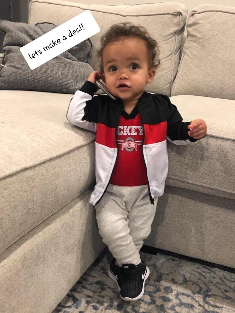 My grandson Maddox is making deals already.