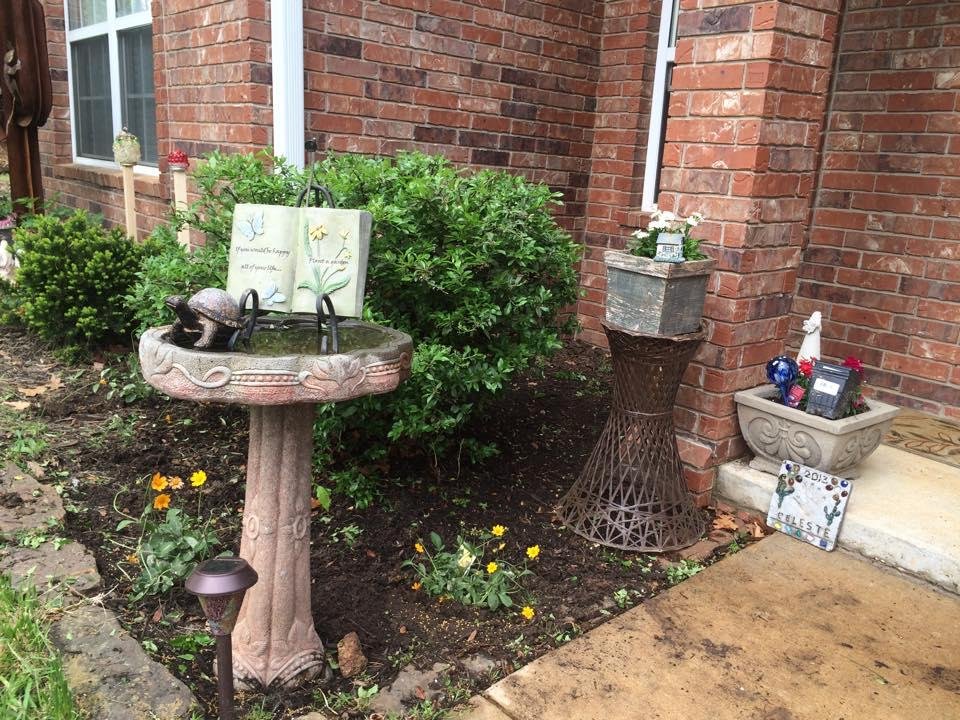 Front garden. I used all perennials. Should be nice and showy in a month or two.