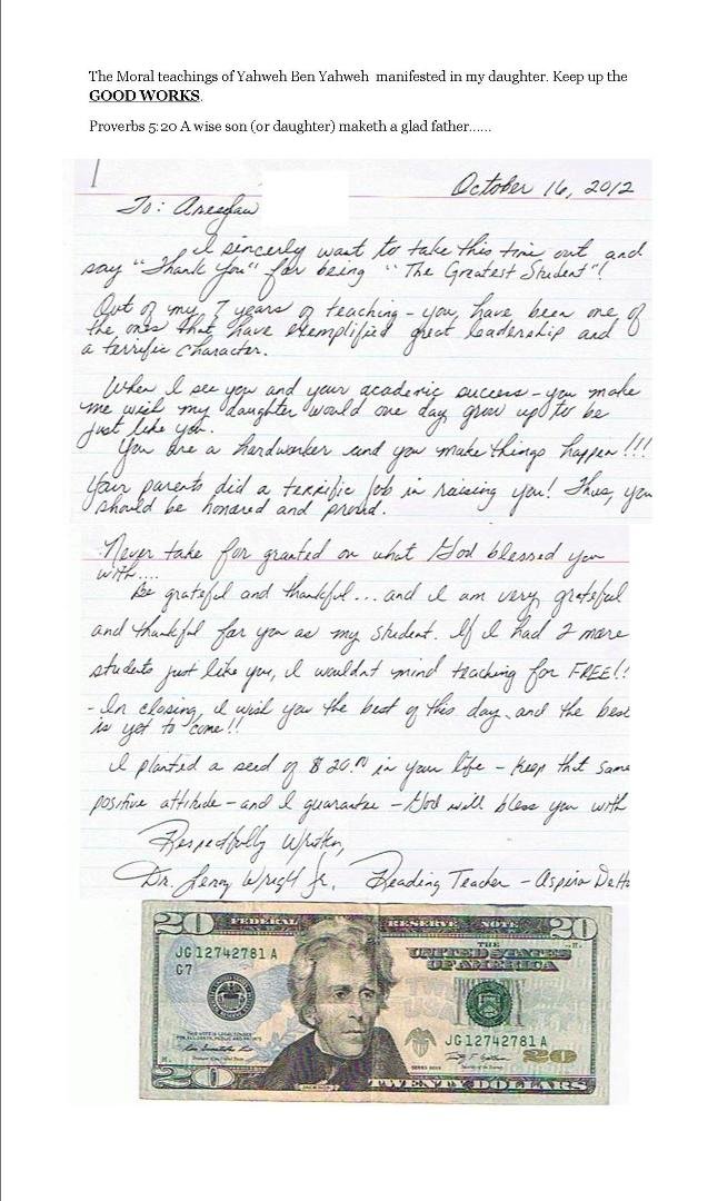 A teachers letter to my daughter. All parents and children need to read this. Yahweh Ben Yahweh teachings of Moral Behavior personified.