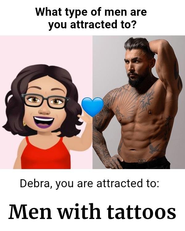 Oh so very true. I do like a tattooed man. Funny thing is that Mike didn't want or
have any.