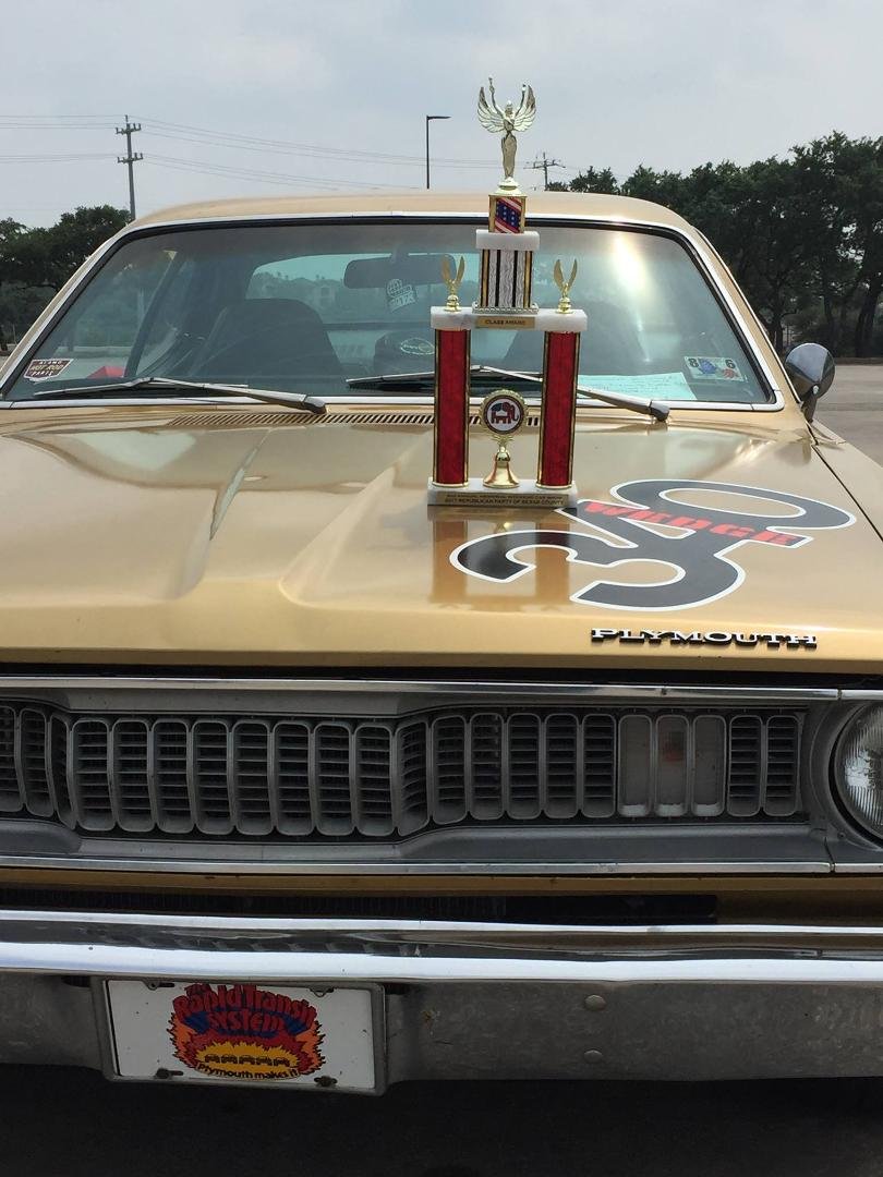 Good day today. Haven't won a trophy with the Duster at a car show in a long time.