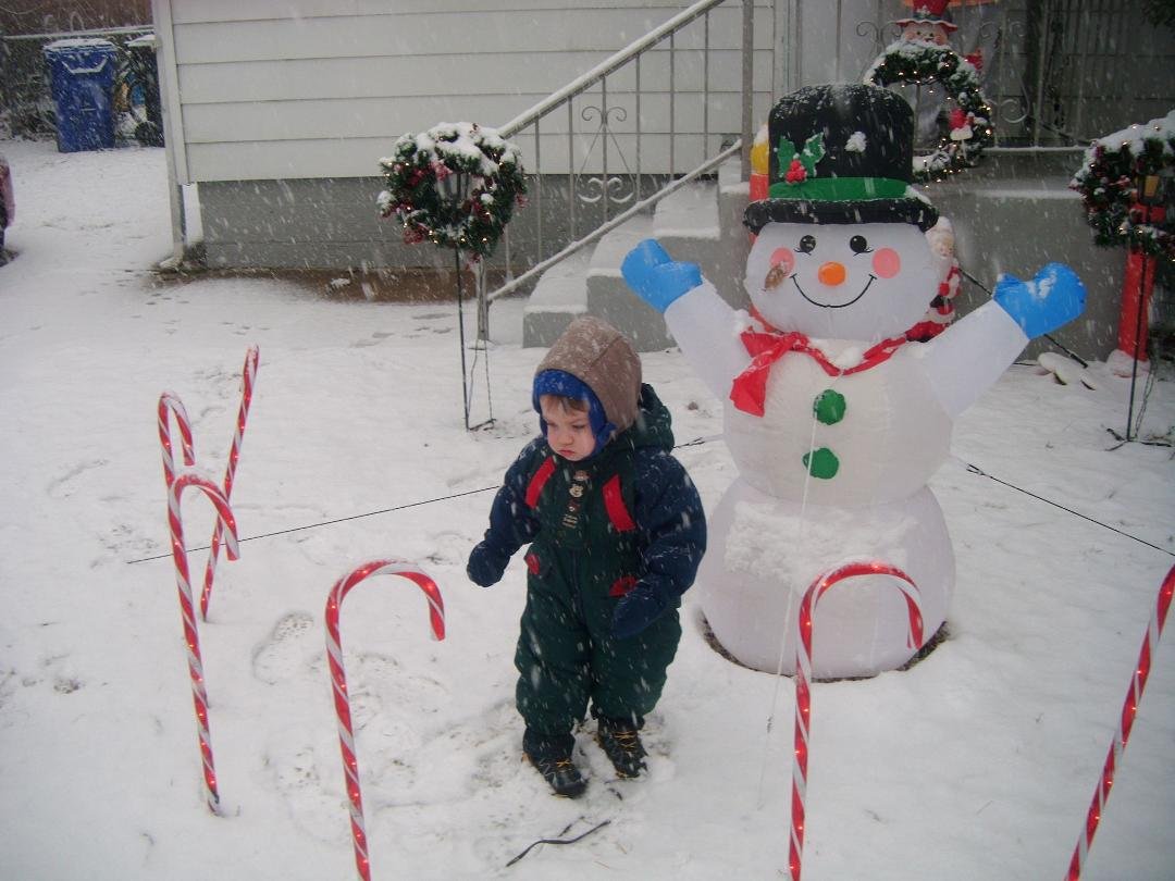 Andrew checking out the snow