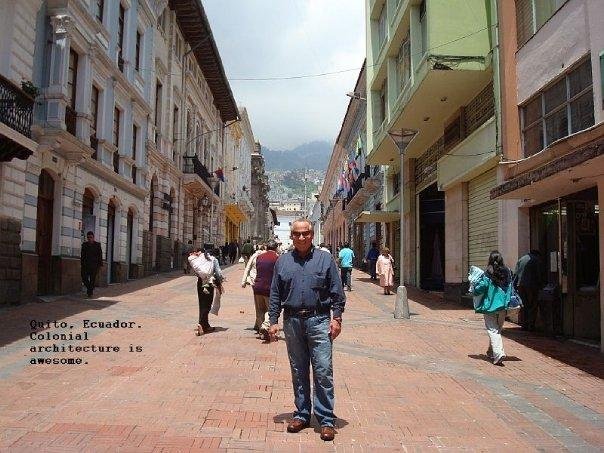Bob just standing in the historical part of Quito