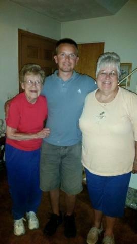 My mom Evelyn Manore, nephew Ryan Manore and me in Toledo Ohio had a great time with everybody and my visit but it's also nice to be home
