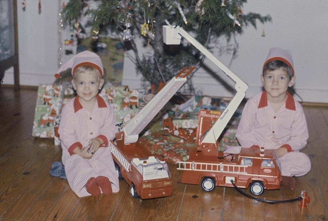 TBT - Christmas 1977 Kerry & Kevin with their firetrucks from Santa. Have a Happy Holiday everyone!