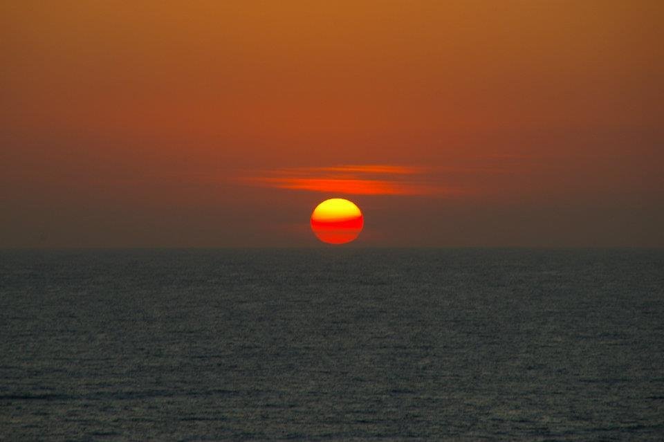 Sunrise at sea.