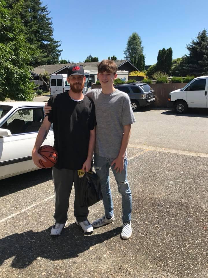 My son with his son. My grandson is taller than his Papa now! And I think he is still growing!