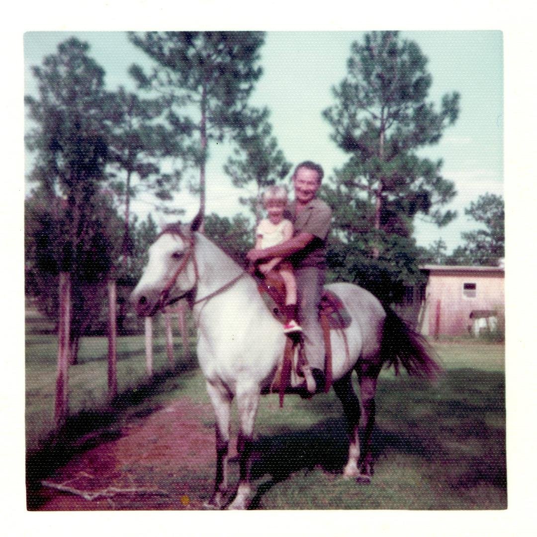 Jennifer, Jean, Marion, Monica, Harry, Wendy, Julia. Who might this be with my Uncle Earl on this horse?