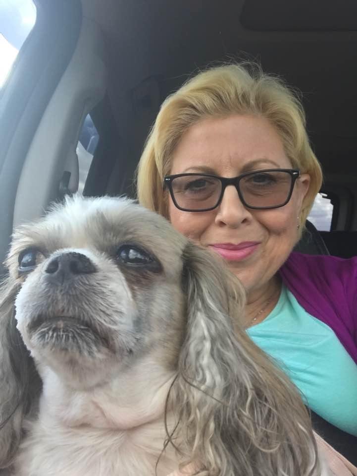 Closest thing to a selfie with Bug that I could get. She's a bit camera shy. 😉 We so love our sweet Love Bug!!! 💖🐶💖