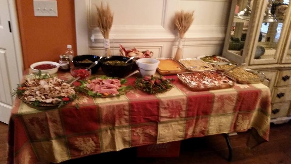 This is the SPREAD of Thanksgiving dinner my daughter did