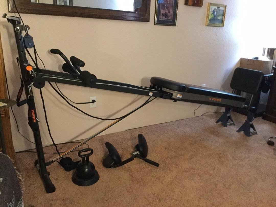 Purchased me a New Toy last week at Costco Tulsa. Got it set up a couple of day's ago. Actually, an Act of Absolute Determination to Regain the use of my legs. It's a Total Gym X Force 1400. Can do over 60 Exercises on i