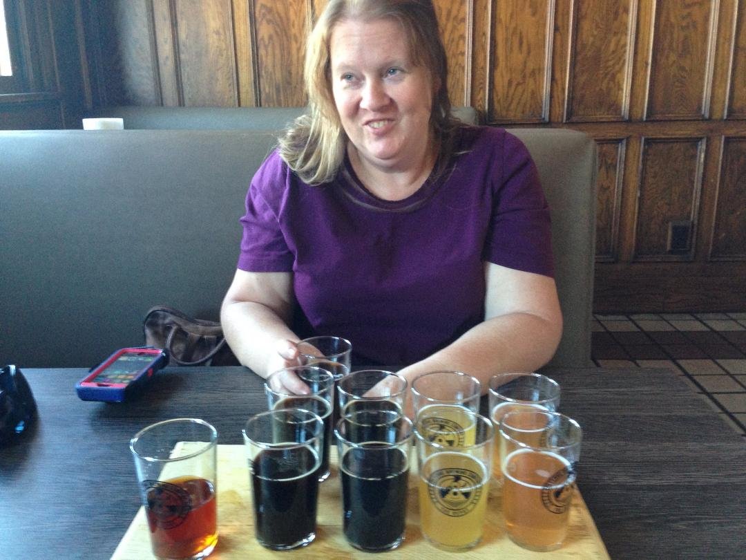 Beer flight at Cheyenne Brewing Company