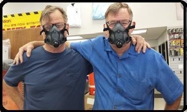 My brother Pat and I have a certain style in common...we use dust avoidance as an excuse to wear these masks!