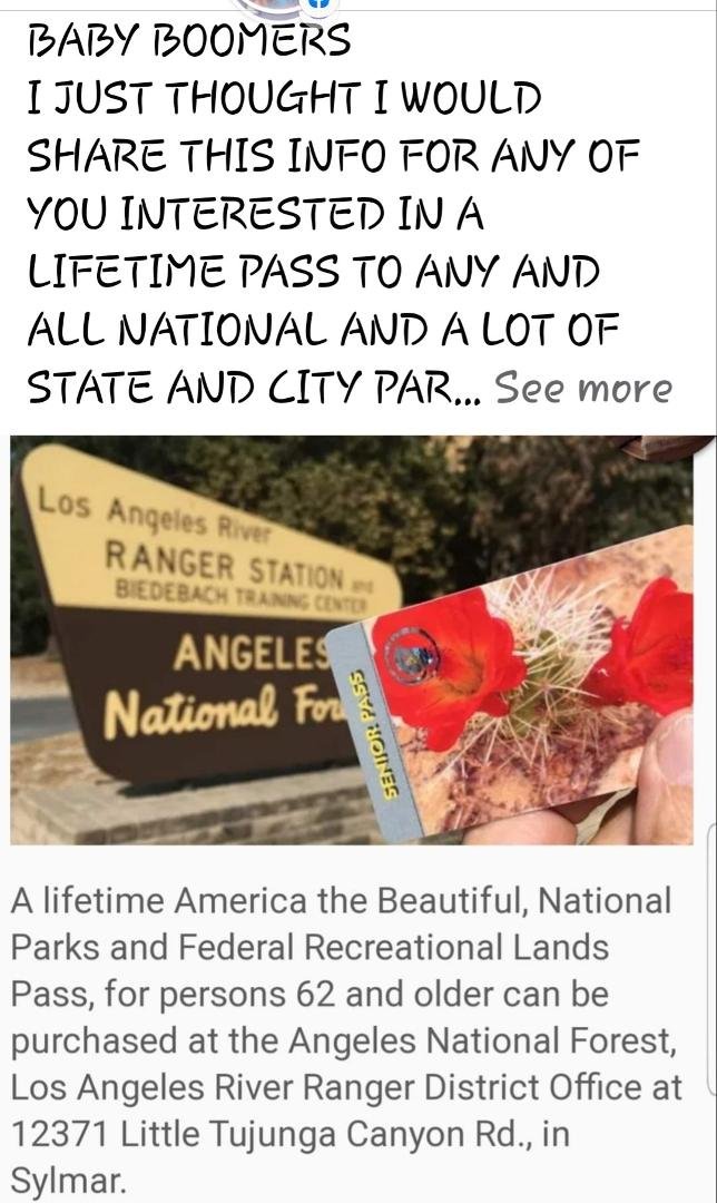 Grandparents this is something you need to get. For $85 you get lifetime admission to amy US n
National Park including parking. And you can get free admission for 1 grandchild too. There are over 2000 national parks across