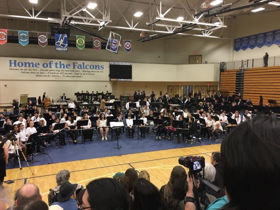 With Matthew and Amy at the Liberty Feeder school spring concert.