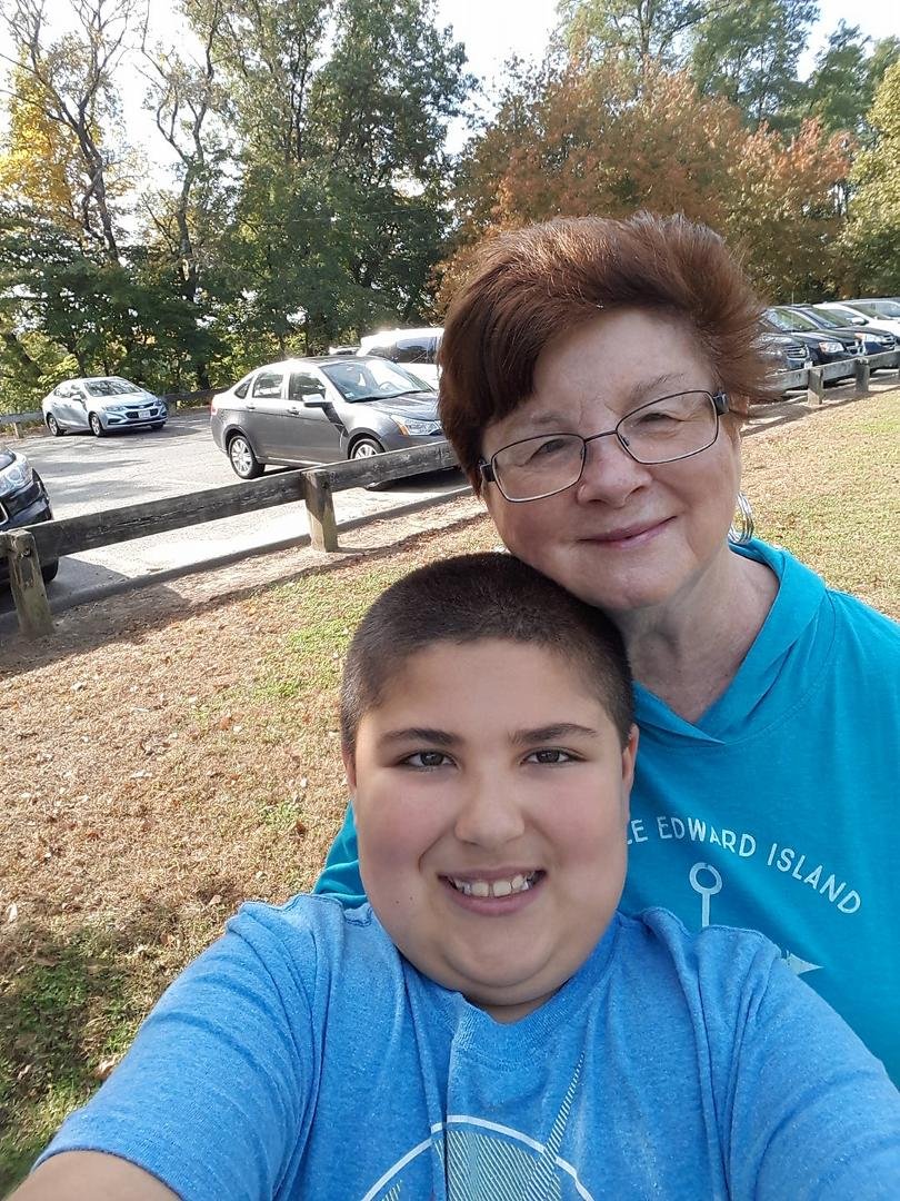 Ryan and Grammy at Matthews baseball game.