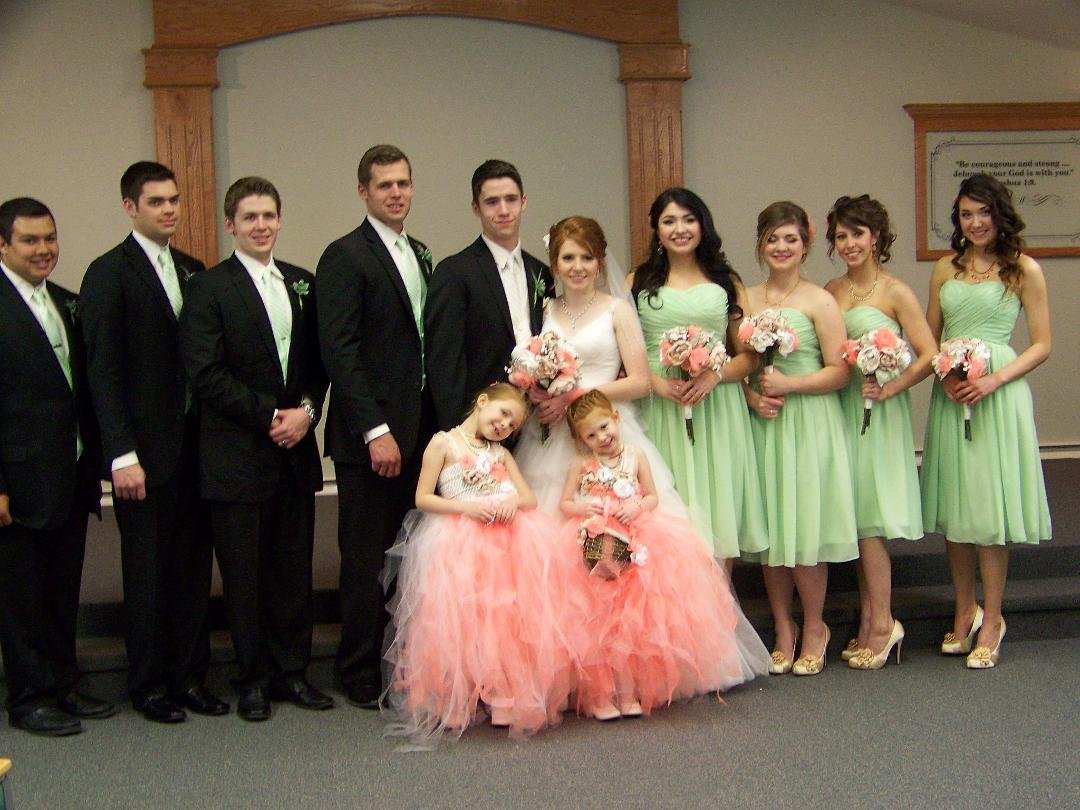 Tom & Emily with wedding party