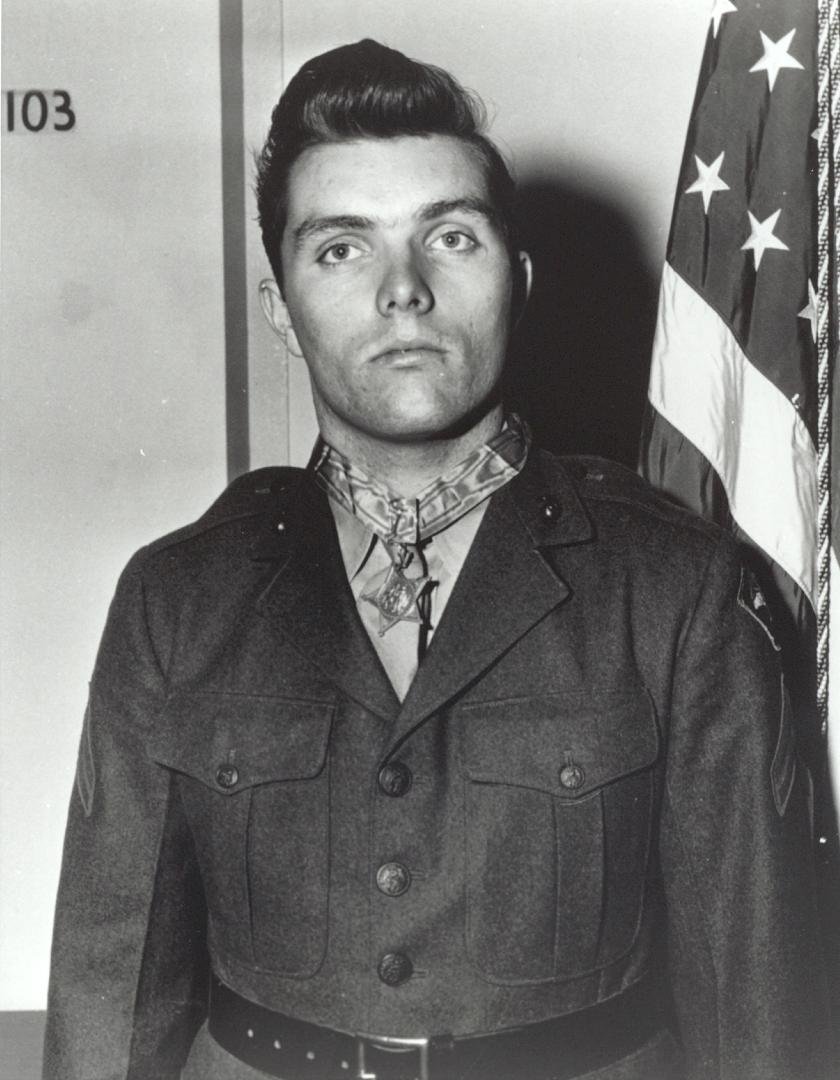 MAJOR
DOUGLAS THOMAS JACOBSON, USMC (DECEASED)
Medal of Honor Citation
Major Douglas Thomas Jacobson, who was presented the country's highest honor - the Medal of Honor - on 5 October 1945, by President Harry S. Truman,