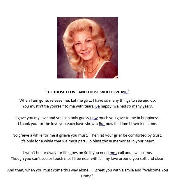 A dear friend of mine passed away two weeks ago. Sharyn was very special and her battle with cancer ended a beautiful life. Richard needs our prayers and kind words.
Obituary for Sharyn Anita Dakin
Sharyn A. Dakin, Be