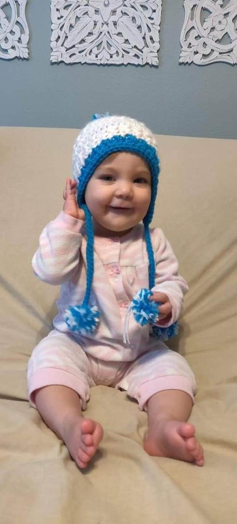 Our little McKenzie MAMA made her a ski hat