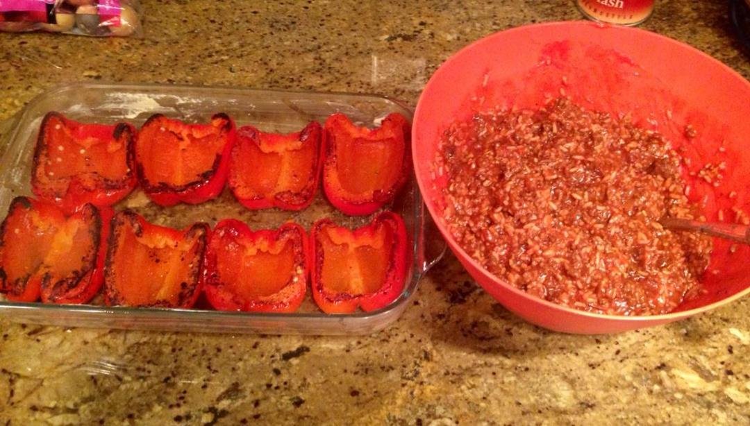 Stuffed peppers were a hit....