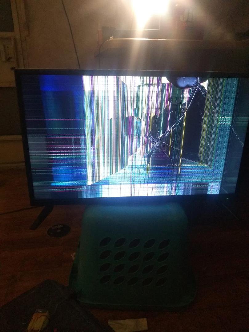 Look I broke my TV again