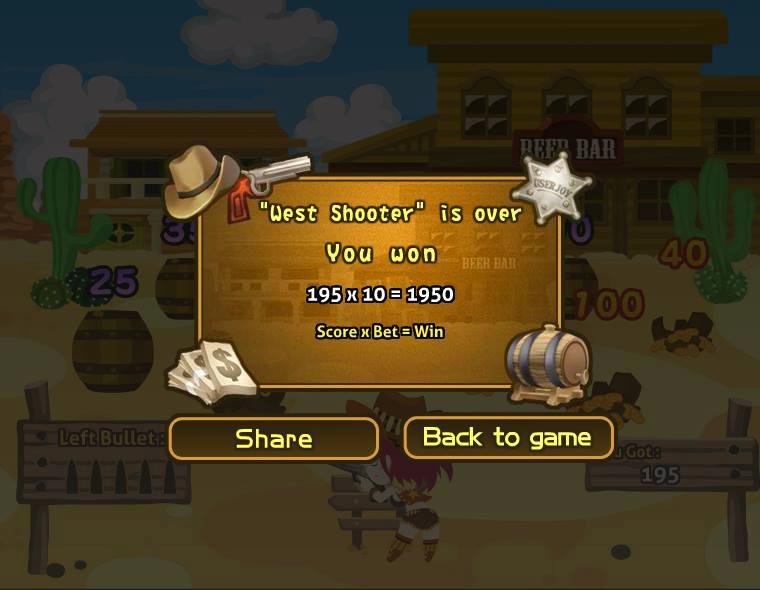 Carla Benway played the "West Shooter" Bonus and won 1,950 coins in Let's Vegas! Come to join now!