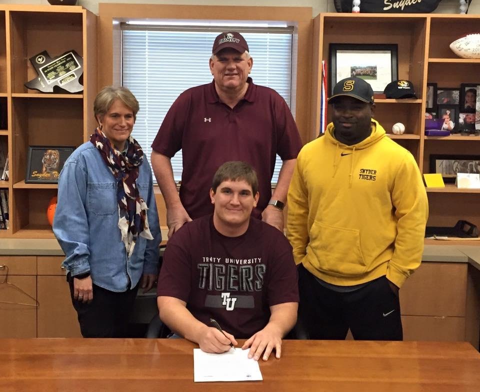 After much thought and 5 offers Trent committed to Trinity University to play football and continue his education.