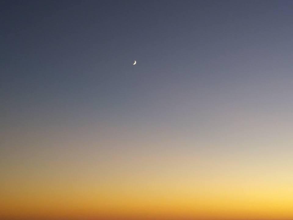 The moon and sunset caps off a perfect day