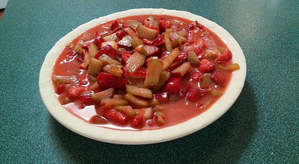 Nearly ready to seal this deal...strawberry-rhubarb pie...yum!