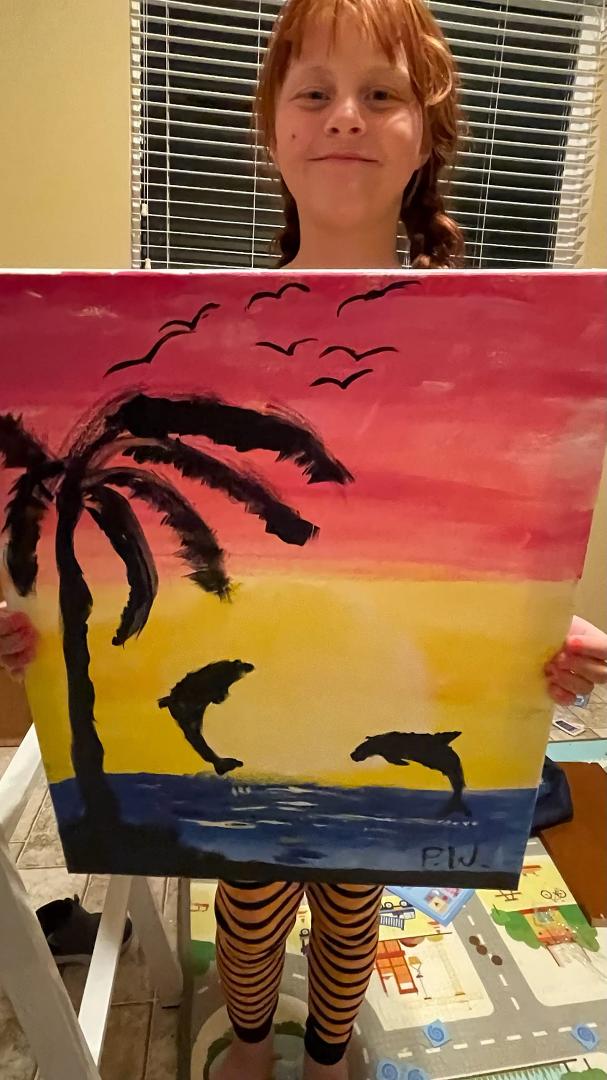 I knew she was good at drawing but I had no idea she would be this good at painting. I am so proud and impressed! Both of my daughters are such amazing artists 🤯