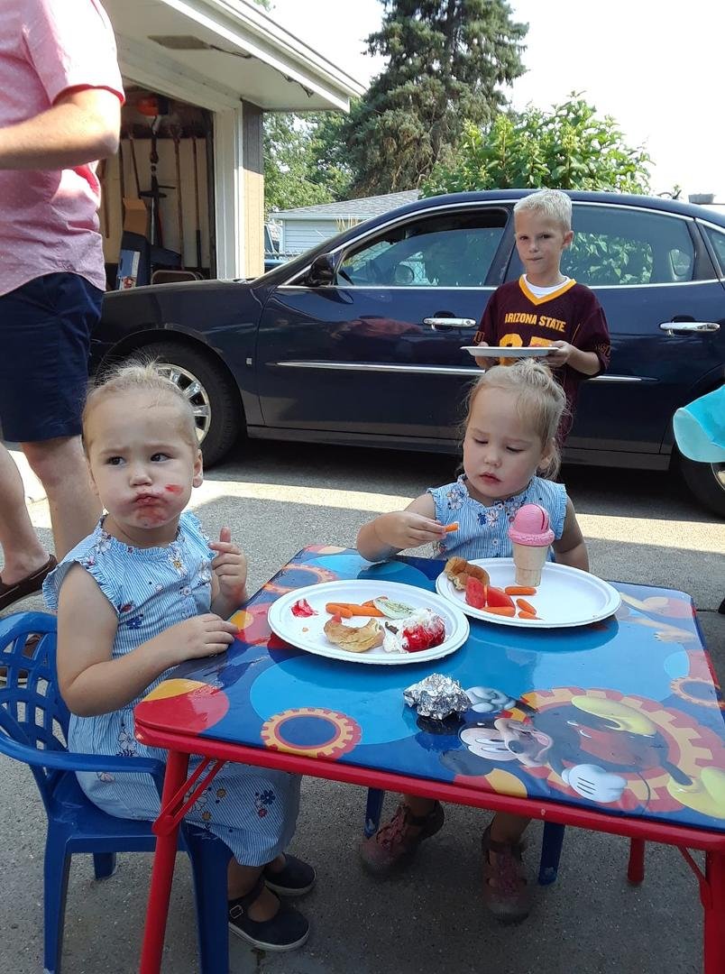 Grandbabies visit from NYC 3 year old birthday party  luv em 😇😇