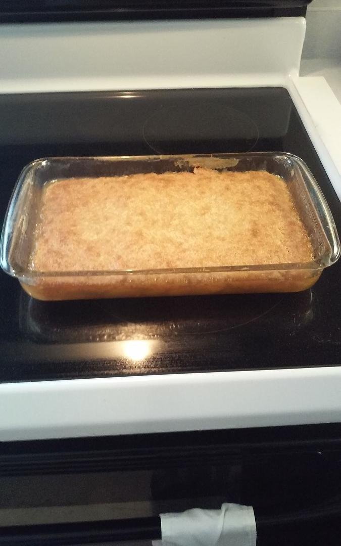 Sugarfree peach cobbler at Catawba Island on Lake Erie with Jerry and Joyce Kaiser and my cousin Carol Dolgosh!!! It was relish and my 1st attempt at making it with NO sugar!!!