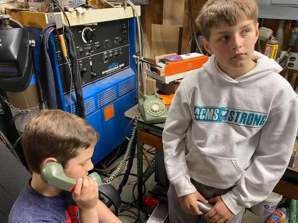 The boys talking to there mom the way we used to